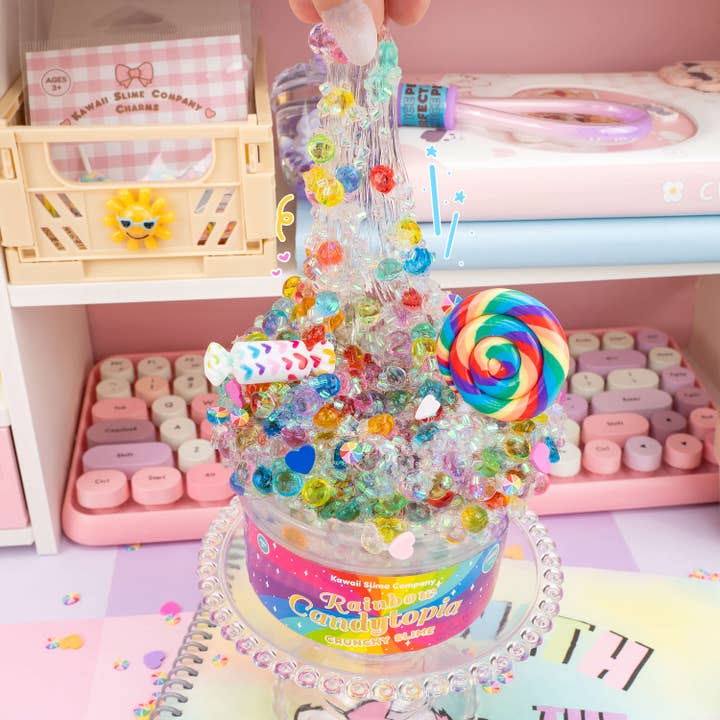 Kawaii Slime Company - Venta al por mayor Masilla/limo - Niños - Rainbow Candytopia Crunchy Slime (4 unidades/caja)