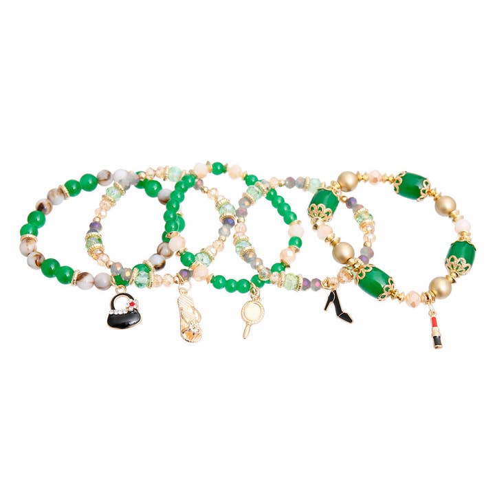 Green Bead Fashion Charm Bracelets for wholesale on Faire1