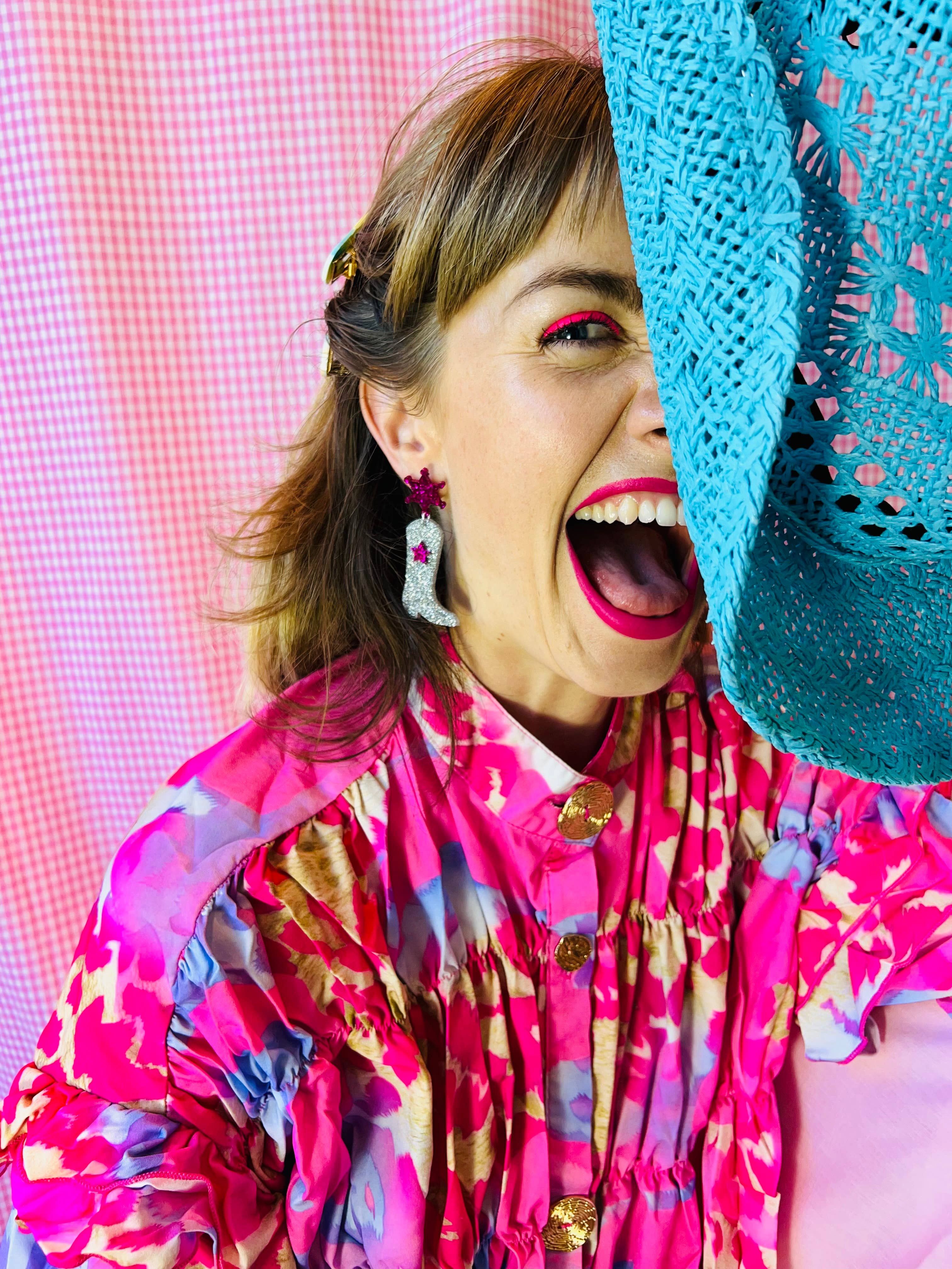 By Heather Filby - Wholesale Dangle Earrings - Cowboy Boot Glitter Earrings (MORE COLOURS) - Best Seller1