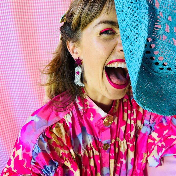 By Heather Filby - Wholesale Dangle Earrings - Cowboy Boot Glitter Earrings (MORE COLOURS) - Best Seller1