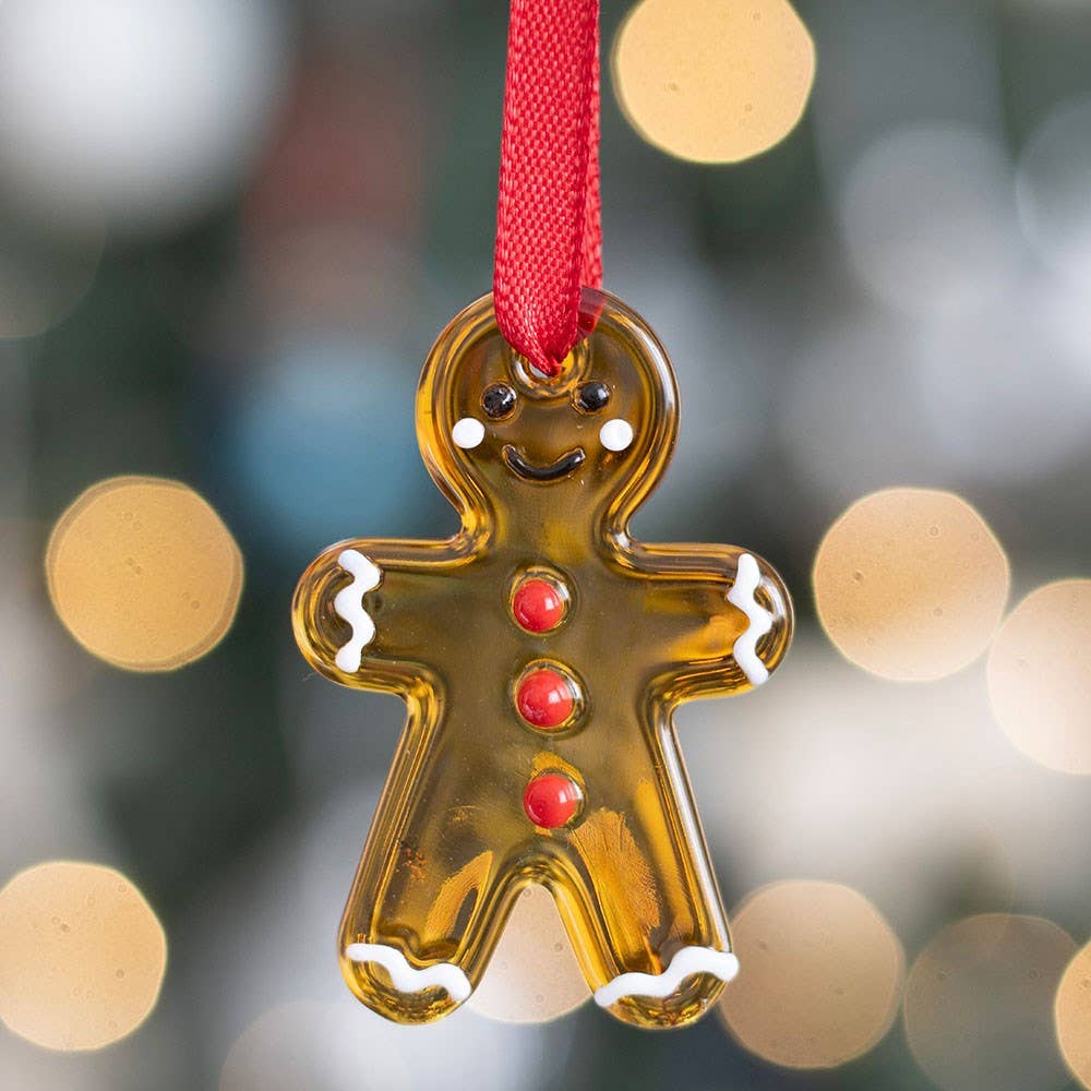 WONDER IMPORTS AUSTRALIA - Wholesale Ornament set - Set of 20 Glass Gingerbread Man Hanging Ornaments0
