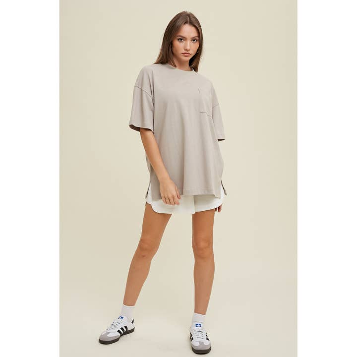 Apolline – wholesale T-shirt – women's – OVERSIZED BOYFRIEND COTTON TEE WITH POCKET7