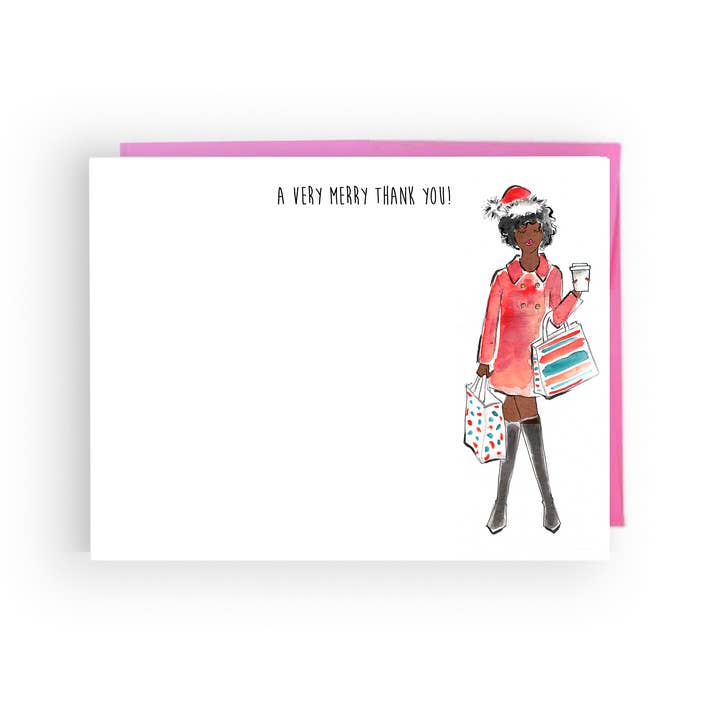 Ensemble de papeterie à cartes plates pour les fêtes | Merci pour la vente par Lacee Swan