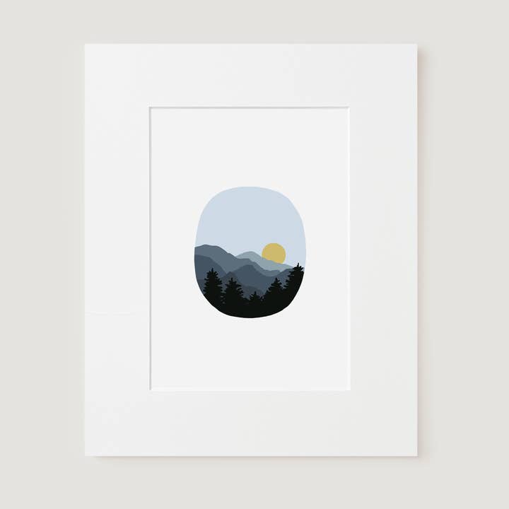 Matted Art Print, Blue Ridge Mountains for wholesale by Doster Paper Co.