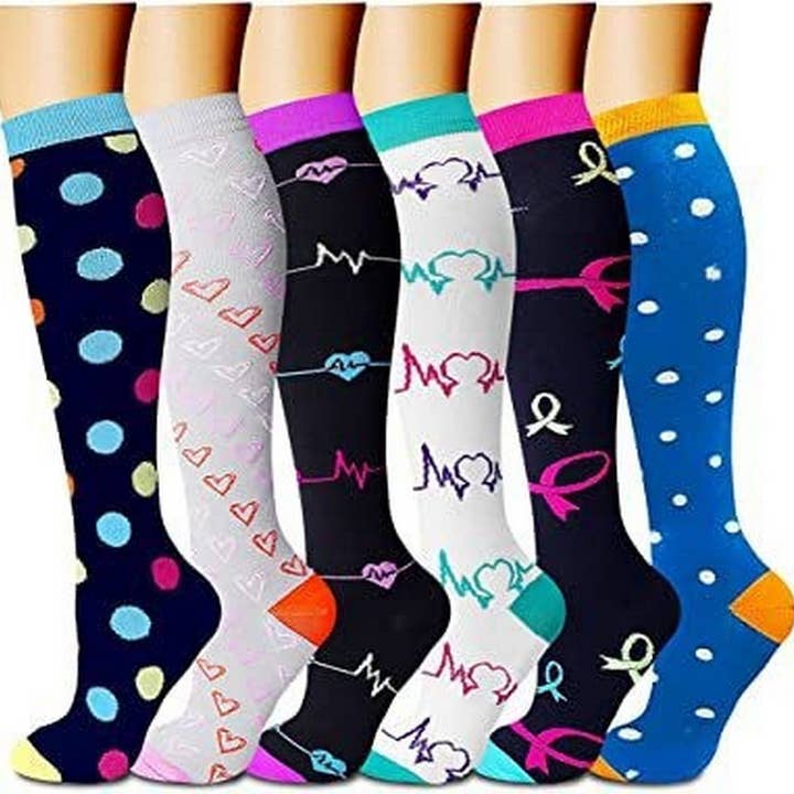 PATTERNED SPORTS LONG COMPRESSION SOCKS SET_CWMS1880 for wholesale by ACCITY