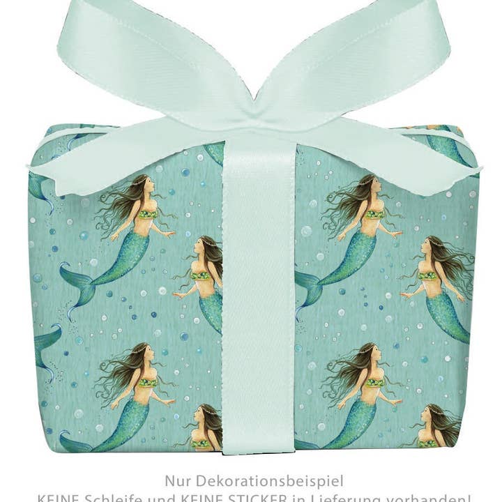 3 Bögen Geschenkpapier MEERJUNGFRAU TÜRKIS mermaid Kindergeb für den Großhandel von fioniony®