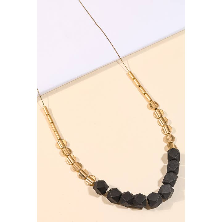 Anarchy Street - Wholesale Beaded/Pearl Necklace - Block Bead Charm Long Necklace