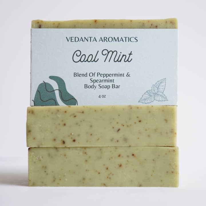 Cool Mint Peppermint Soap Bar 4 Oz for wholesale by Vedanta Aromatics