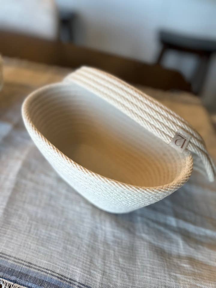 Handcrafted Cotton Rope Bread Baskets- Sustainable (oval) for wholesale by 12 Loaves