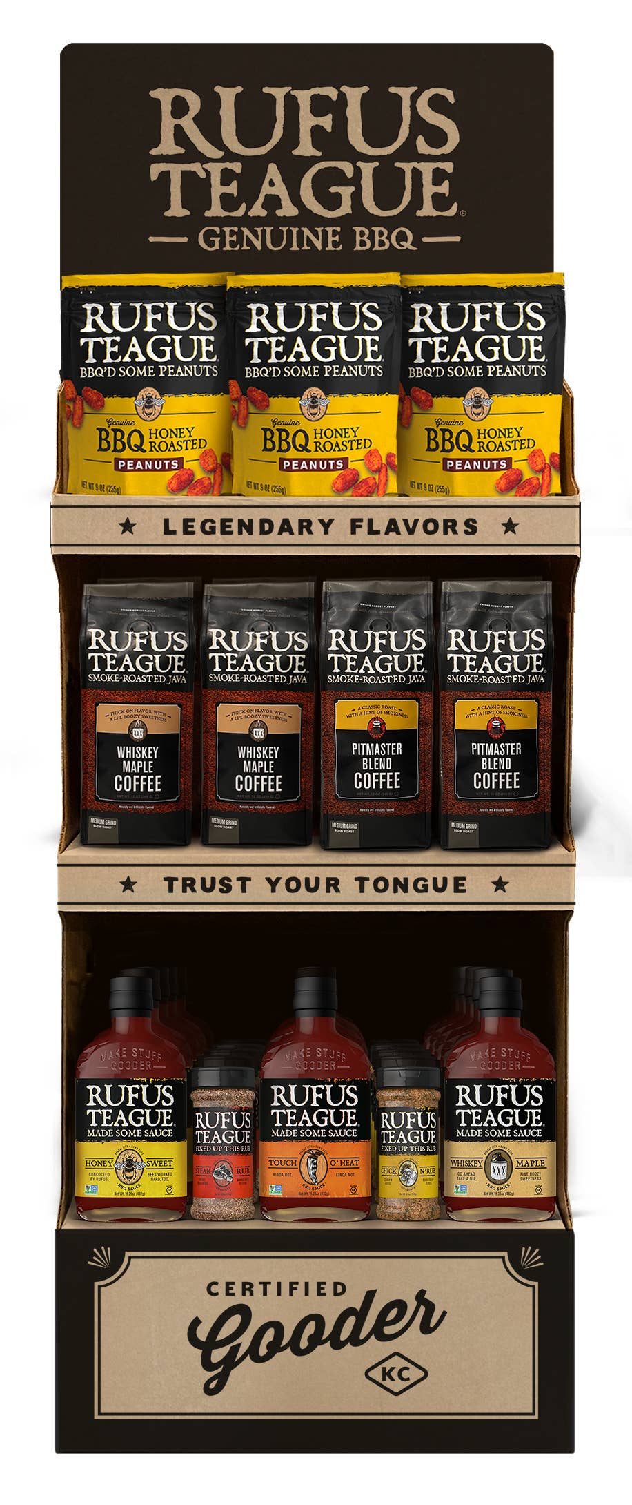 Rufus Teague - Wholesale Retailer Display - Food & Drink - Rufus Store In A Box - Display w/ 54 units