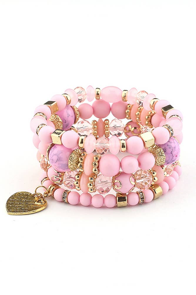 UNISHE – Großhandel Perlenarmband – Böhmisches mehrschichtiges Kristallherz-Perlenarmband ACC7978