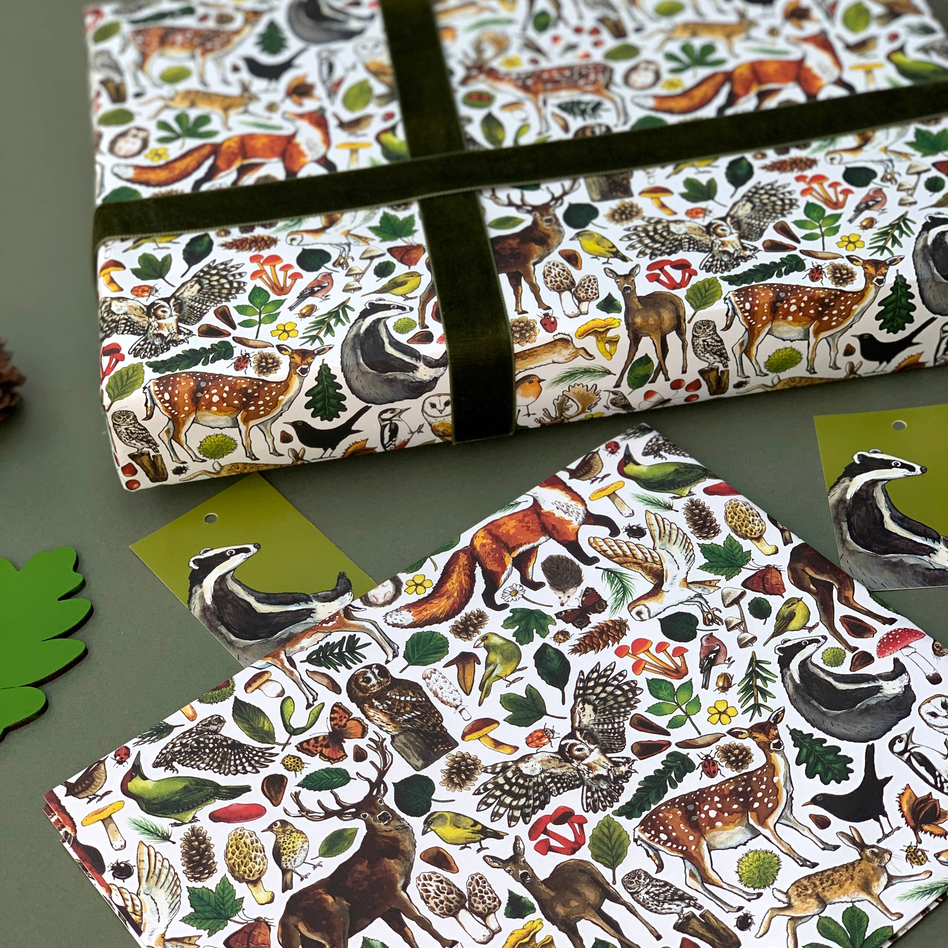 Alexia Claire Ltd - Vente Feuille de papier cadeau - Feuilles de papier cadeau Woodland Animals6