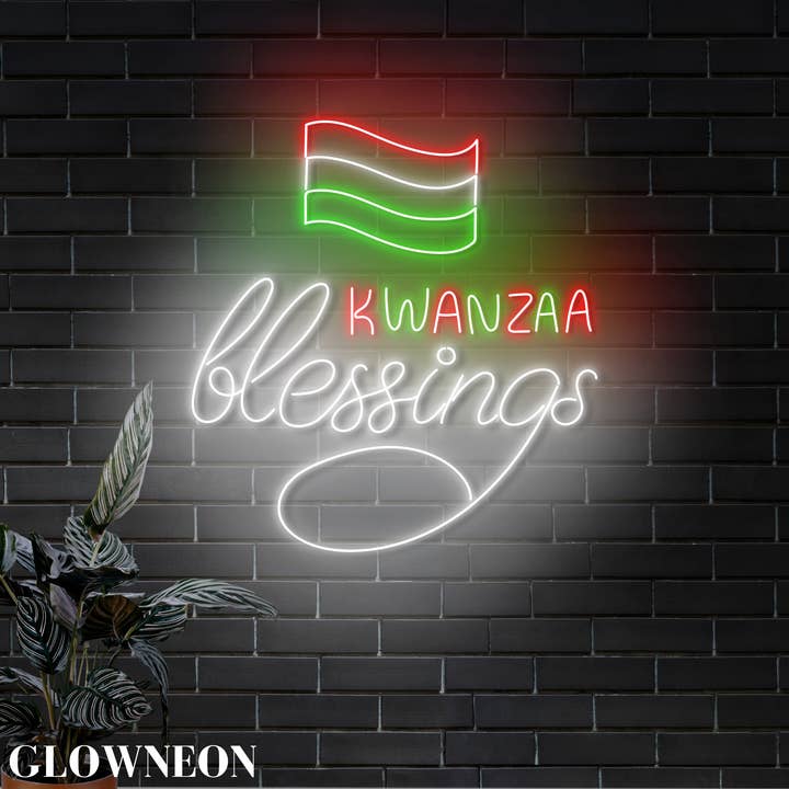 African American Kwanzaa Blessing Led Sign, Kwanzaa Wall Art for wholesale by Glow Neon