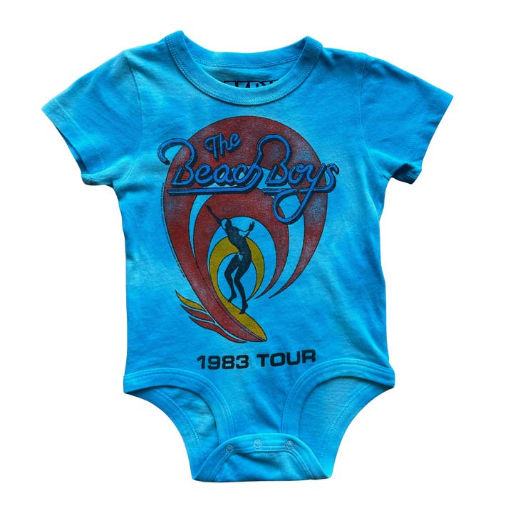 Beach Boys 1983 - Tie Dye Onesie for wholesale by Rowdy Sprout