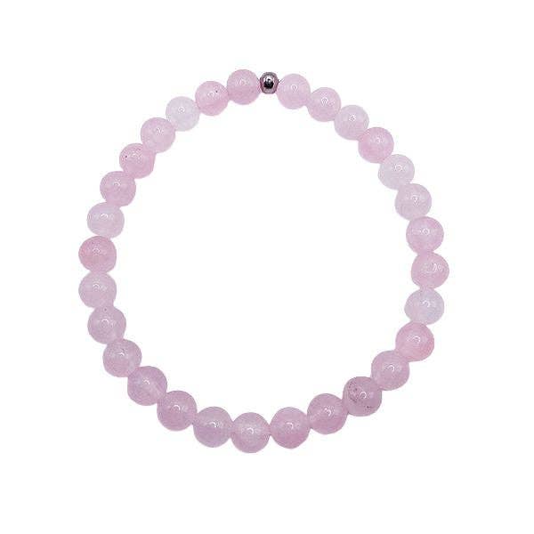 Unconditional Love & Peace - Rose Quartz Mini 6mm Beaded Bracelet for wholesale by Featherly