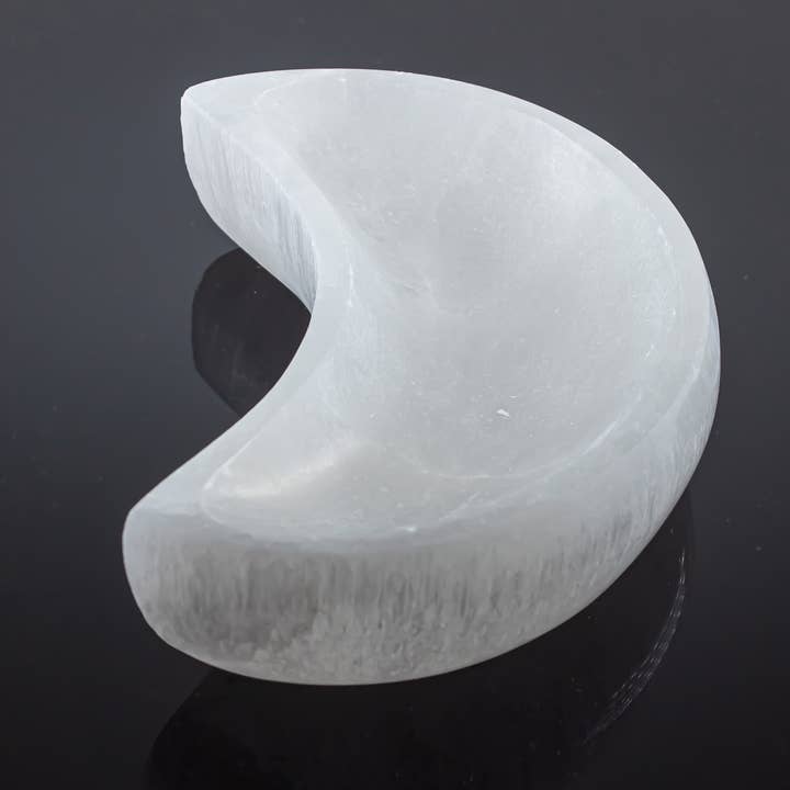 Quasar Gems USA - Wholesale Spiritual Stone/Crystal - Selenite Bowl Moon Shape2