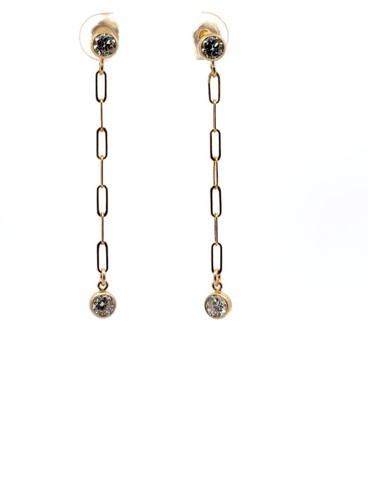 Büroklammer-Kristalltropfen-Ohrringe für den Großhandel von Human Design Studios