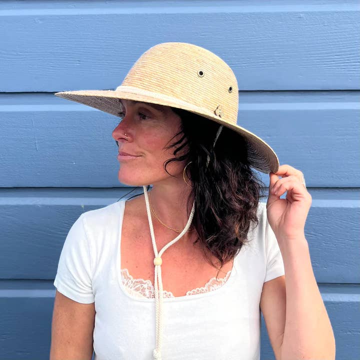 G & L Positive Goods - Vendita all'ingrosso Cappello di paglia - Donna - Cappello da Sole in Paglia Anya Palm – Sostenibile a Tesa Larga2