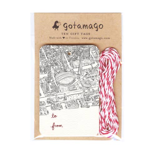 Gotamago - Wholesale Gift Tag - Toronto Lines Gift Tags, Set of 100