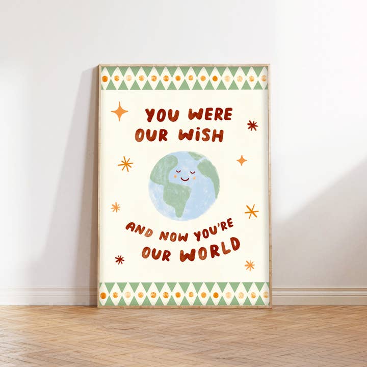 Lauren Sissons Studio - Wholesale Art print – Kids & baby - You Were Our Wish Print - Nursery Modern Wall Art Baby 1