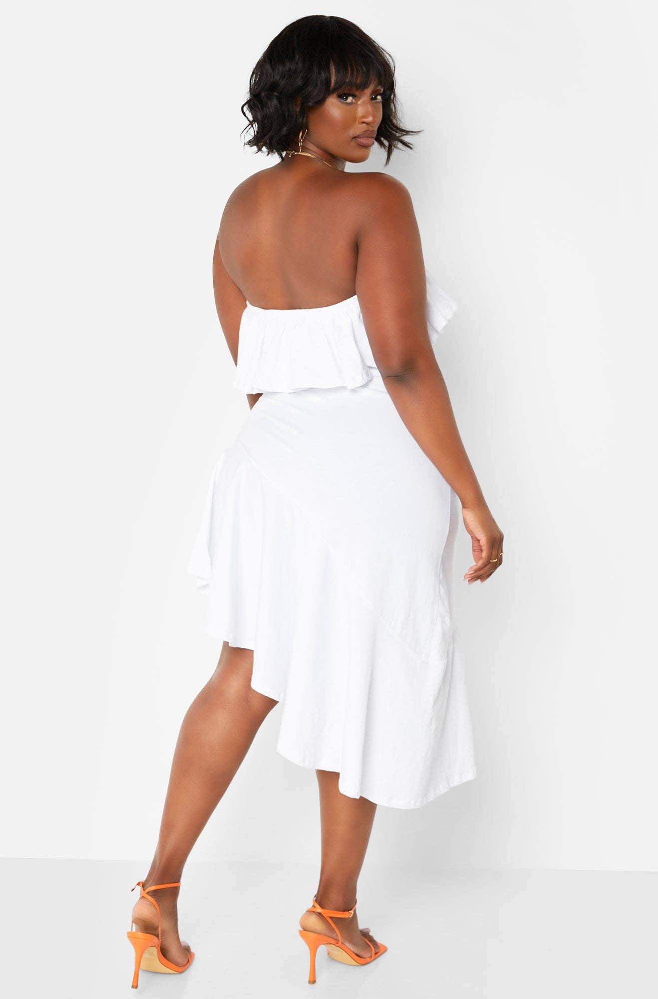 Blanc Robe sans manches à volants Ray of Sunshine - Blanc en vente sur Faire4