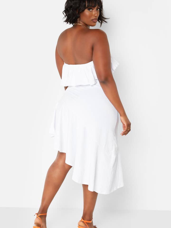 Blanc Robe sans manches à volants Ray of Sunshine - Blanc en vente sur Faire4