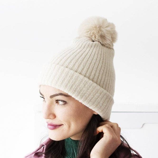 Studio Hop – wholesale Beanie – Women's – Brushed Rib Knit Beanie Hat1