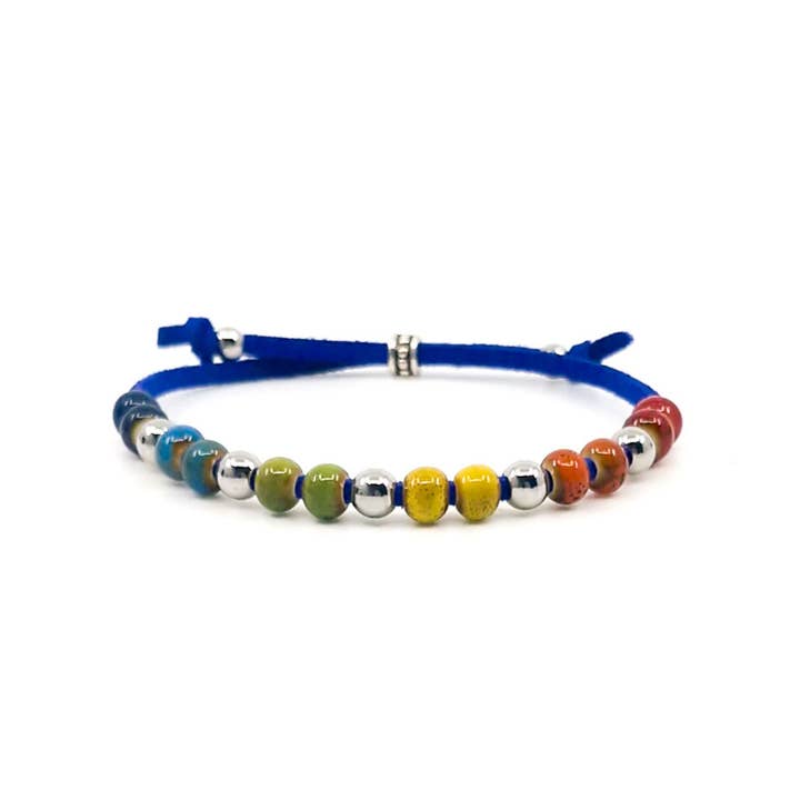 Rainbow Pride Bracelet | Colorful Adjustable Bead Bracelet for wholesale by Sunbaked Lizard Jewellery & Gifts