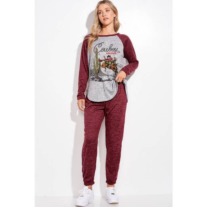 Phil Love - Wholesale Lounge Set - Women's - Cowboy Christmas lounge wear set10