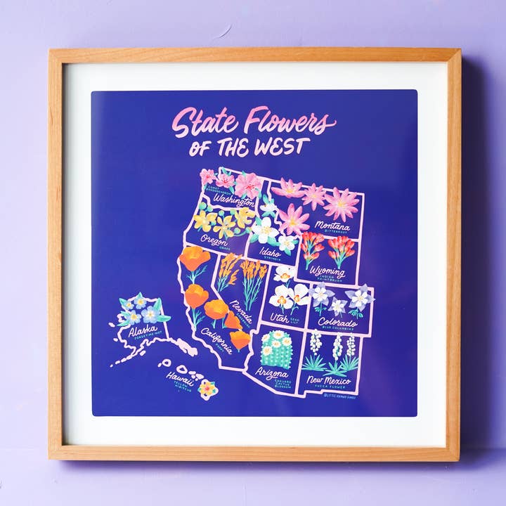 Little Known Goods - Wholesale Map - State Flowers of the West map0