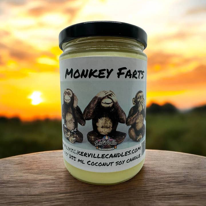 Walkerville Candles - Wholesale Jar/filled candle - Monkey Farts Eco-friendly 12 oz Coconut Soy Candle6