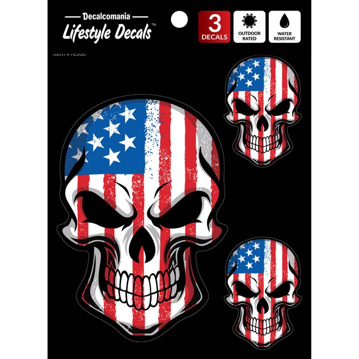 USA Skulls Car Stickers Decals for wholesale by Decalcomania