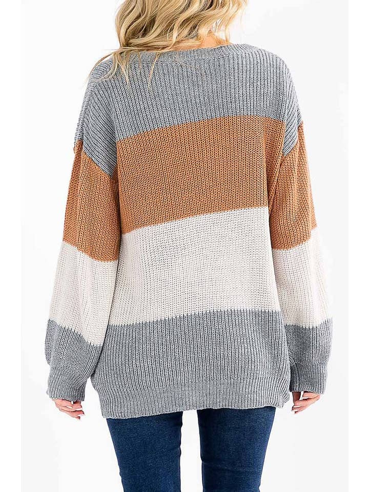 ROUSSEAU - Vente Pull en maille – femme - PULL BLOQUÉ DE COULEURS À MANCHES LONGUES EN MAILLE2