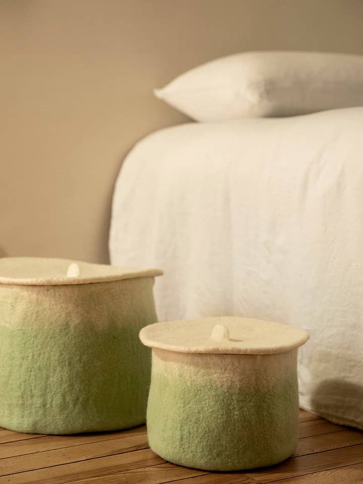 Zweifarbiger Filz-Aufbewahrungskorb für den Großhandel von MUSKHANE