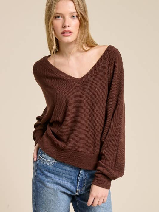 V-Neck Dolman Knit Pullover for wholesale by Charlotte Avery