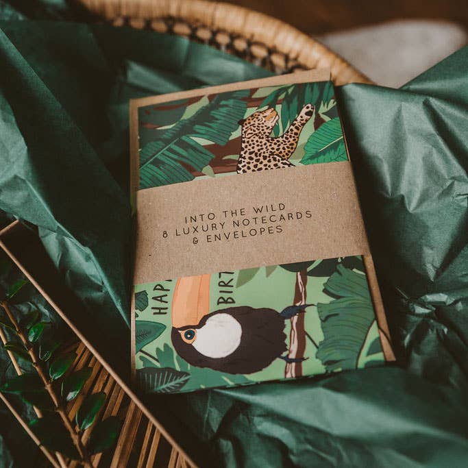 Wildwood Paper - Wholesale Stationery/notecard set - Into The Wild Jungle Themed Birthday Notecard Boxed Gift Set5