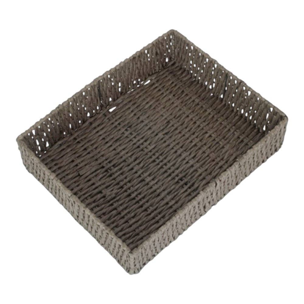 Red Hamper – wholesale Decorative tray – Rectangular Grey Straight-sided Paper Rope Trays1