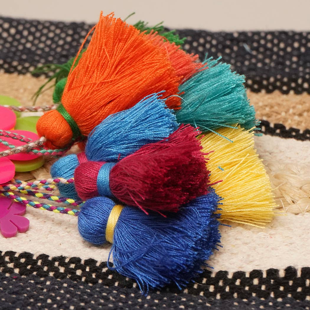 Fashion City - Wholesale Keychain - Women's - Happy Face Flower Color Tassel Keychain Bag Charm5