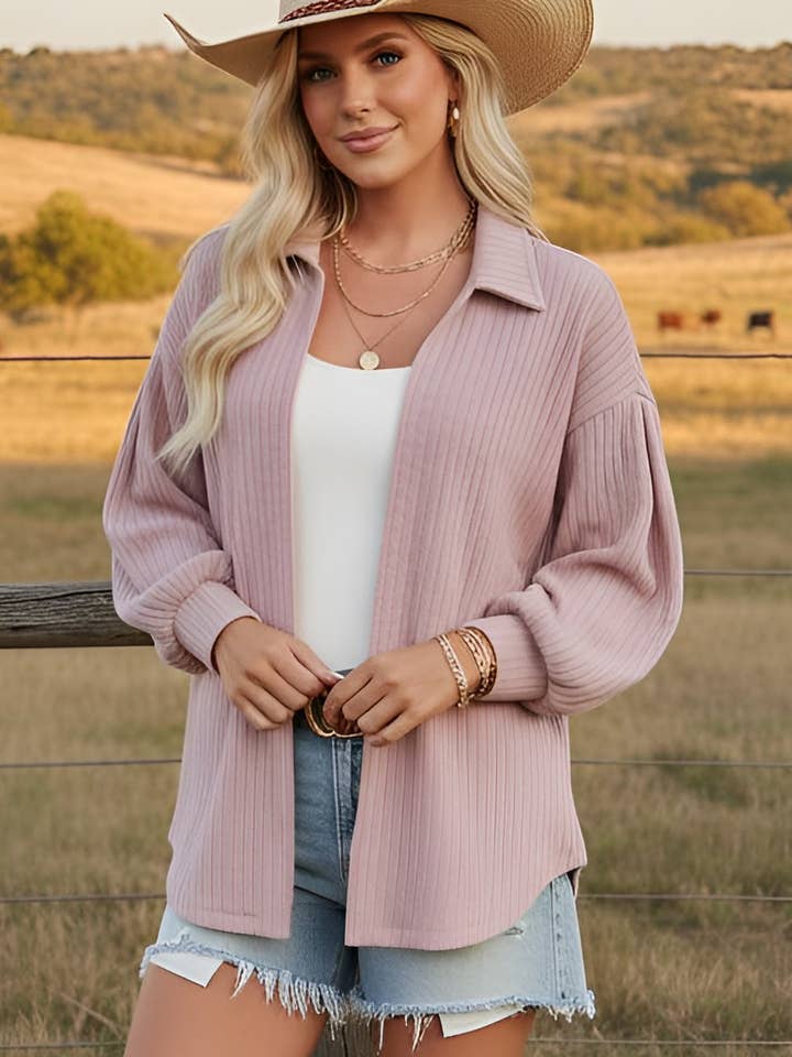 Ribbed Sweater Jacket for wholesale by BEESON RIVER