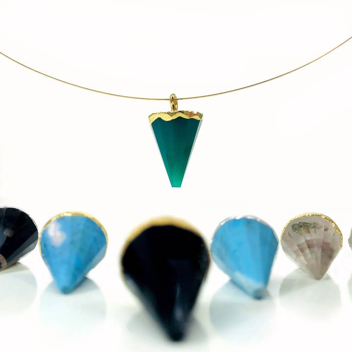 Jewelers Paradise - Wholesale Individual Charm/Pendant - Crystal Small Pendulum Pendant Electroplated 24k Gold/Silver7