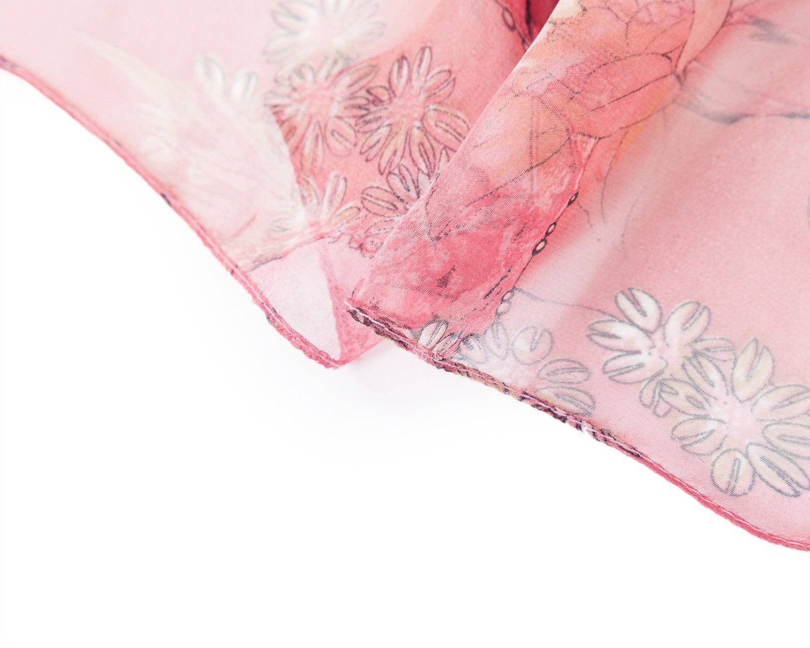 SignareArt - Wholesale Scarf - Women's - SC-Chiffon Bird Blossom Peach | Chiffon Scarf5