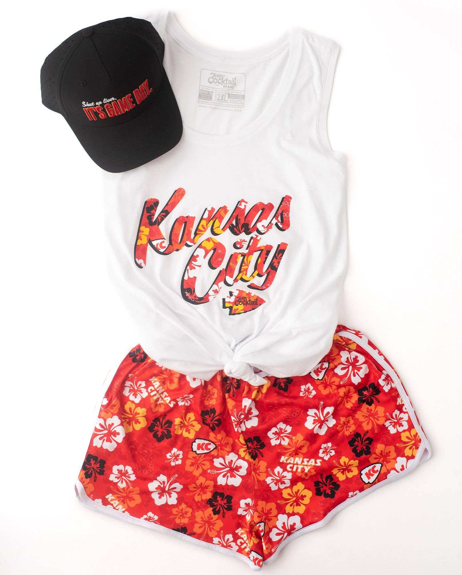 Team Cocktail - Wholesale Tank Top - Women's - Kansas City Floral Text Ladies Triblend Tank-Top3