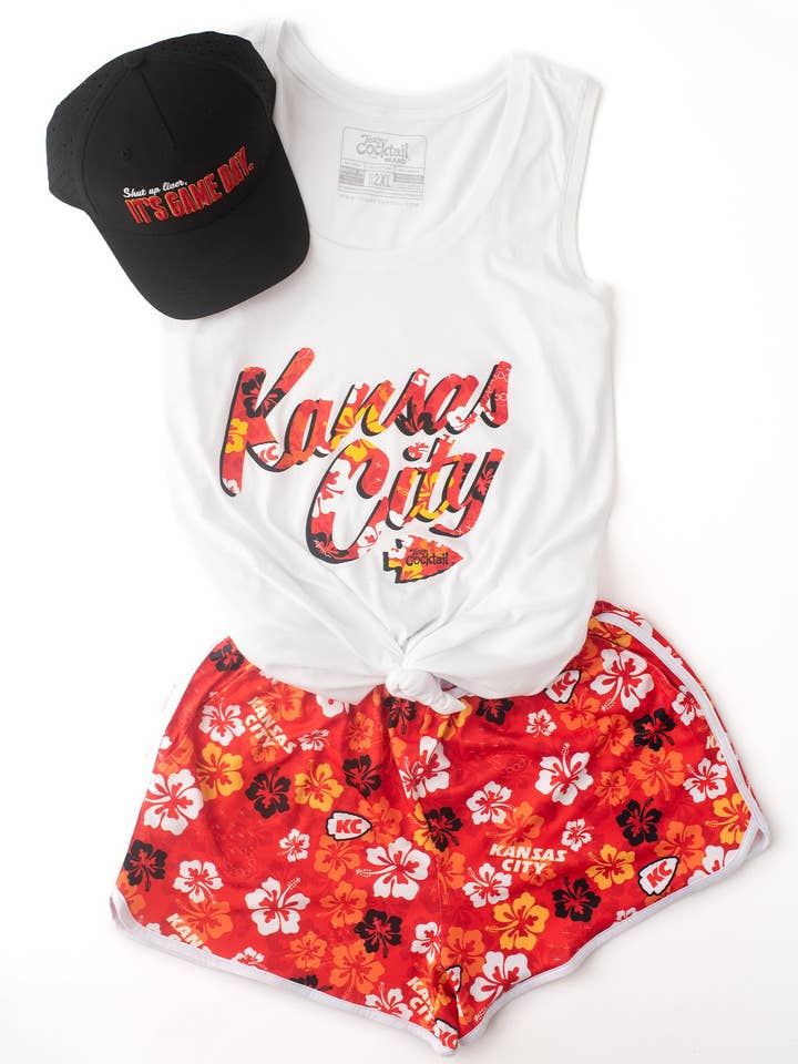 Team Cocktail - Wholesale Tank Top - Women's - Kansas City Floral Text Ladies Triblend Tank-Top3