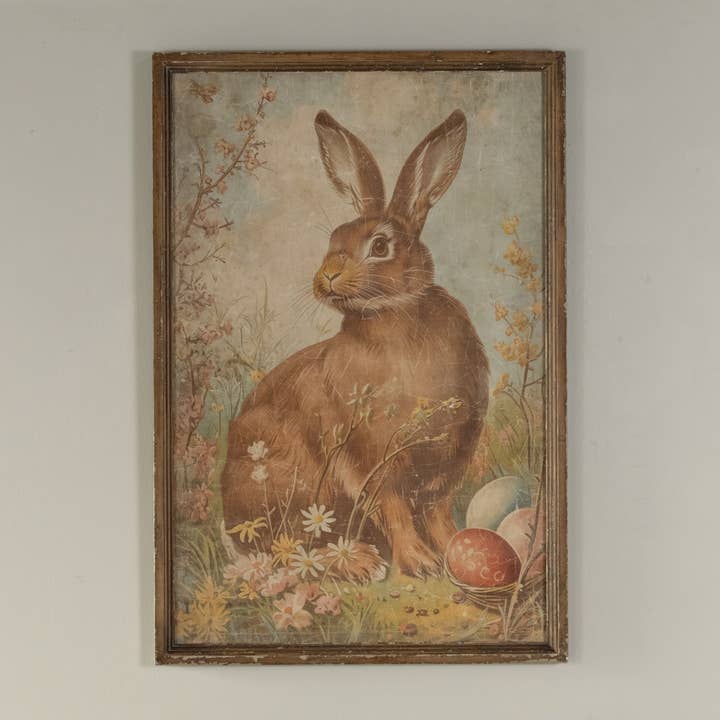 FRAMED CURIOUS BUNNY PRINT for wholesale by Ragon House
