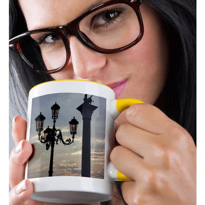 3dRose - Wholesale Coffee Mug - 3dRose, Italy, Venice, St. Mark, column and lamp, sunrise - EU16 BJA0416 - Jaynes Gallery, Mug1
