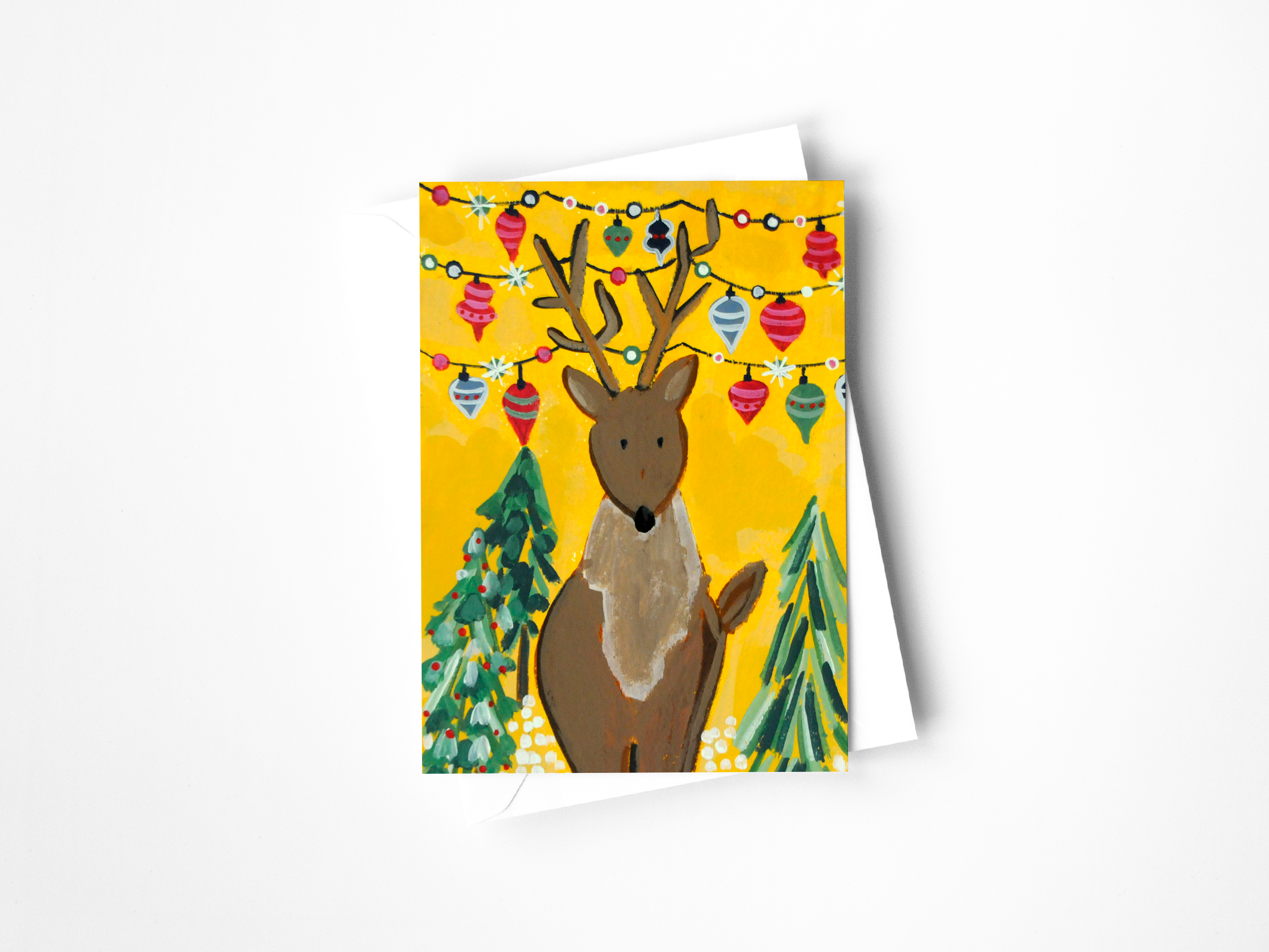 Kaley Alie Art – Engroshandel Julekort – Otte små rensdyr assorterede kort - æske sæt med 88