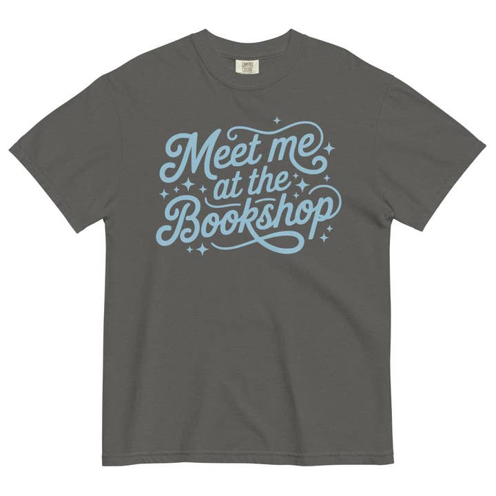 Keen Bee Studio - Wholesale Screen Printed T-Shirt - Unisex - Meet Me at the Bookshop Heavyweight T-shirt4