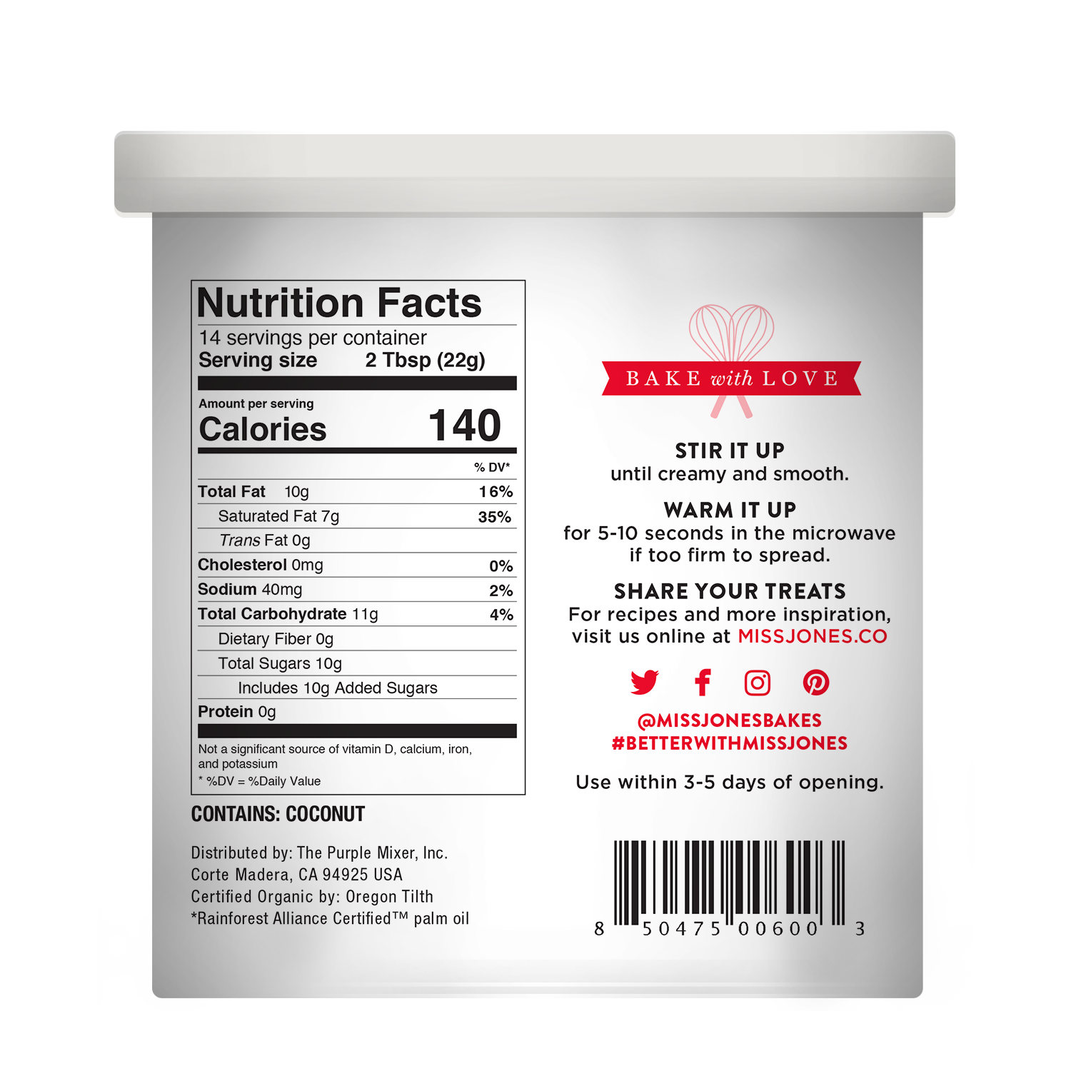 Miss Jones Baking Co. - Wholesale Cake Mix - Organic Vanilla Buttercream Frosting4