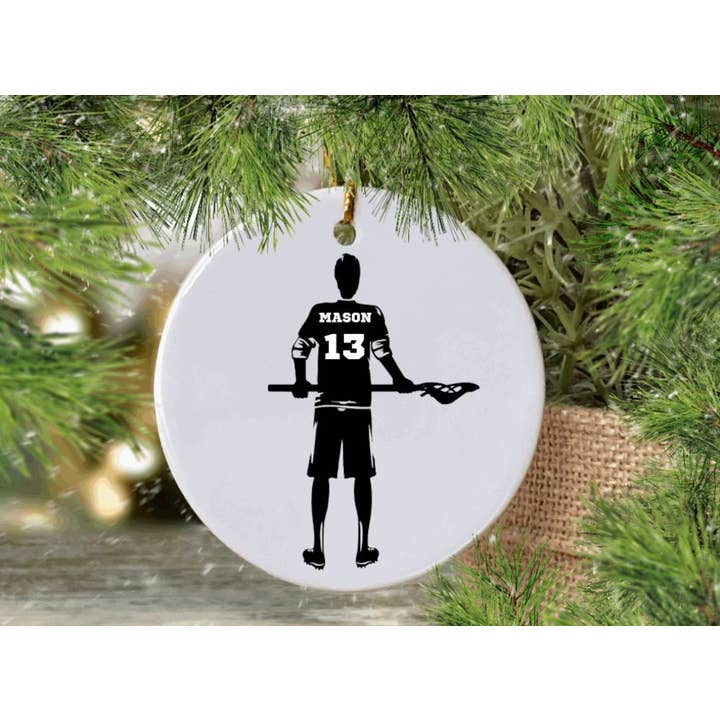 Adorno de lacrosse para hombre personalizado Lax players Lacrosse player para venta al por mayor de Kelabels