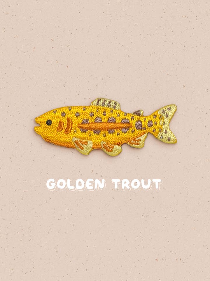 Golden Trout Embroidery Pin for wholesale by Ivycdraws